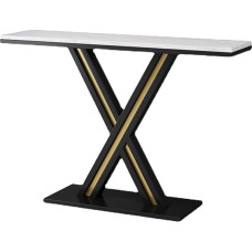 CAFIEDR Coffee Table, Entryway Accent Table, Metal Console Table, Compact Sofa Table for Hallway, Living Room, Bedroom, Black