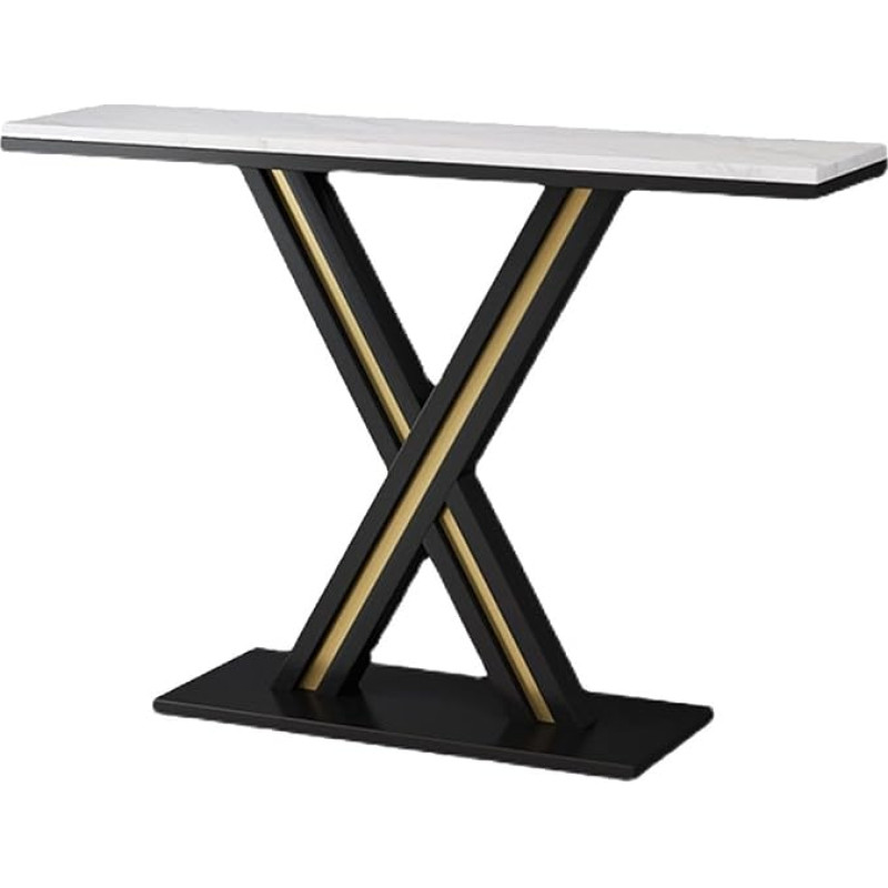 CAFIEDR Coffee Table, Entryway Accent Table, Metal Console Table, Compact Sofa Table for Hallway, Living Room, Bedroom, Black