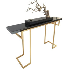 CAFIEDR Coffee Table, Slim Console Table, Black Marble Desk, Simple Sofa Table for Living Room, Storage Table for Balcony, Passage Entrance Cabinet