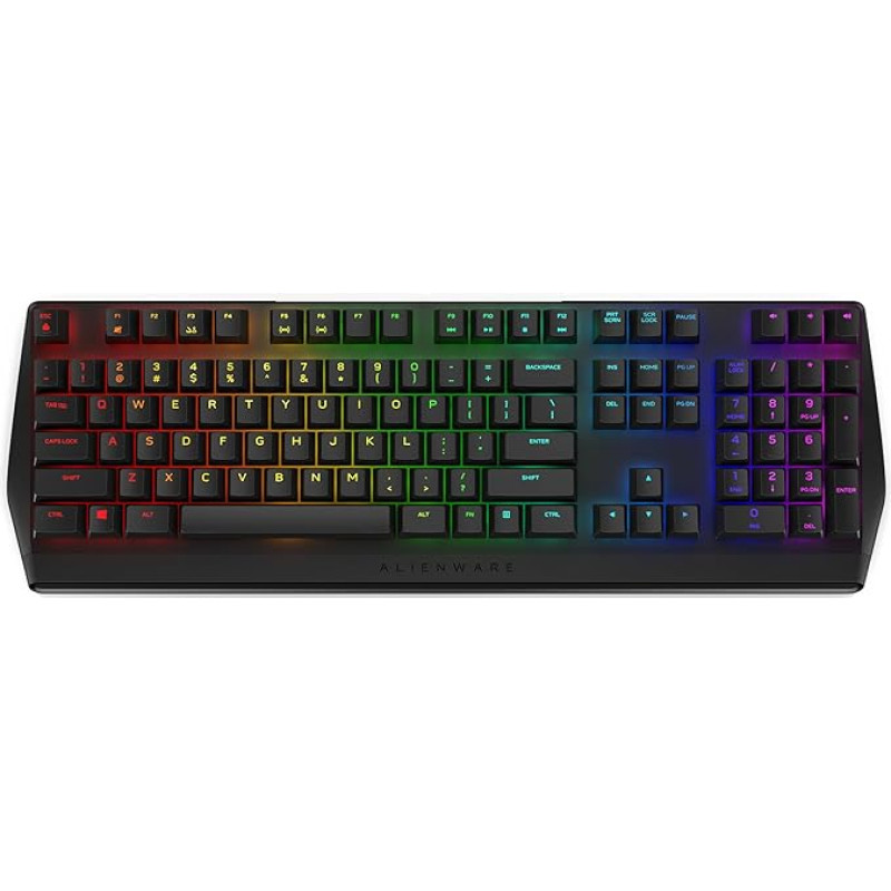 Alienware AW410K Mechanical Wired Gaming Keyboard - US (QWERTY) | AlienFX-RGB | Cherry MX Brown Keys | Anti-Ghosting/N-Key Rollover | Dark Side of The Moon