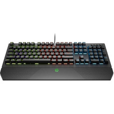 HP Pavilion 800 Wired Gaming Keyboard - (USB 2.0 Port, 4-Zone LED Backlight, Palm Rest, Red Mechanical Switches), Italian QWERTY Keyboard - Black