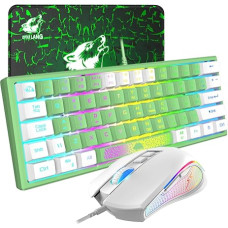 ZIYOU LANG PC Keyboard Mouse with Cable, Mice, Keyboards & Input Devices, Gaming Keyboard Mouse Mechanical Feel, Keyboard Mouse up to 3600 DPI, Optical 7 Buttons PC, Laptop, Computer, Green