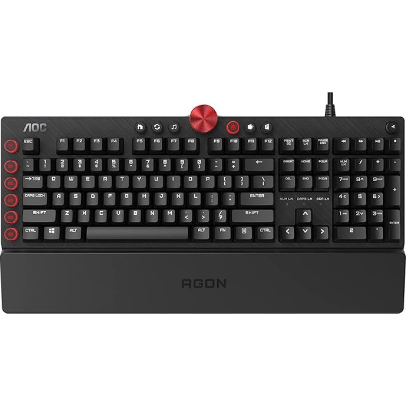 AGON AKG700 Gaming Keyboard - Italian Layout - Cherry MX Red Switches - Anti-Ghosting - AOC G-Tools Software - N-Key Rollover