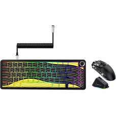 ATTACK SHARK X65 Pro HE Magnetic Keyboard with 60% Hall Effect and X11 Wireless Gaming Mouse, RGB Hot Swap, 8KHz Polling Rate, Super Lightweight Mouse with Charging Base, 22K DPI Bluetooth, 2.4GHz
