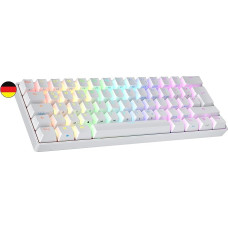 Ranked N60 Nova Mechanical 60 Percent Keyboard, Hotswap Gaming Keyboard, 62 Programmable Keys with RGB Lighting, PC/Mac Gamer, ISO DE QWERTZ (White, Gateron Pro Yellow)