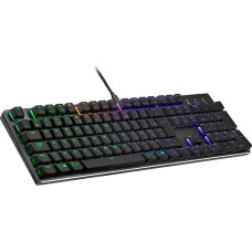 Cooler Master SK652 Mechanical Keyboard (Full Size) - With Flat Floating Keys, RGB Lighting, Wired USB Type-A Port, PC and MacOS Compatible - FR Layout, Red Switches