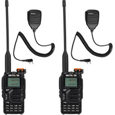 Retevis RA79 Walkie Talkies kõlariga mikrofoniga, kahesageduslik amatöörraadio, raadioamatöörid täiskasvanutele, suur vahemaa, lihtne sidumine, kristallselge heli, 2-suunaline raadio reisimiseks (2 tk).