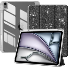 TiMOVO Case for iPad Air 11 Inch (M3/M2-2025/2024), iPad Air 5/4 Case (2022/2020) 10.9 Inch with Pen Holder, Slim Stand Protective Case with Clear Back, Auto Sleep/Wake, Glitter Black