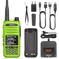 Talkpod A36plus 8W Dual Band Radio 3200 mAh akuga, suure ulatusega käsiraadio täiskasvanutele Walkie Talkies sisaldab täielikku komplekti (roheline)