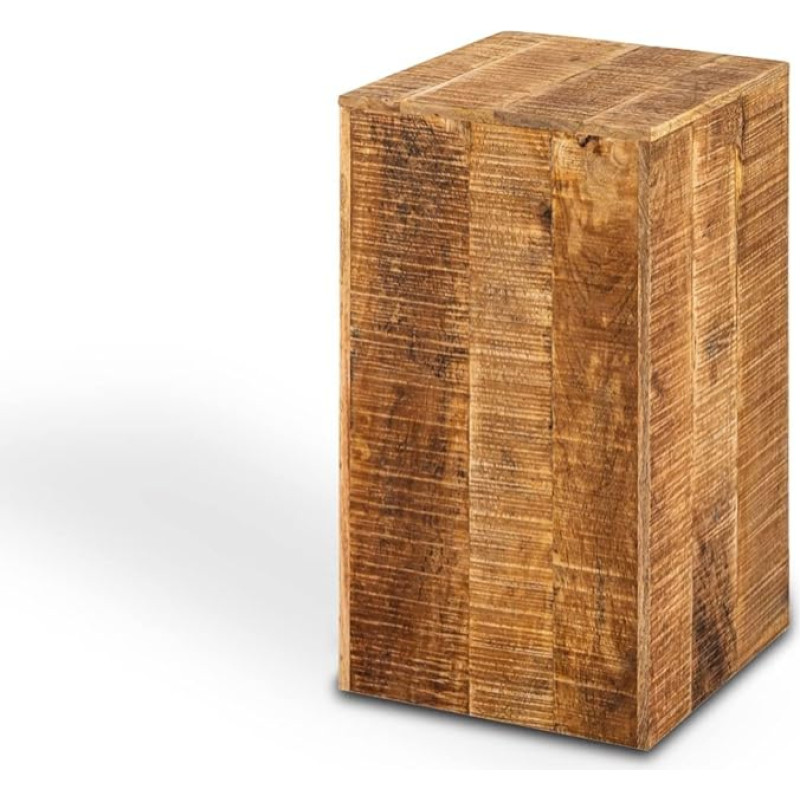 casamia Flower Column 27 x 27 Height 50 cm or 73 cm Flower Stool Wooden Plant Stand Side Table Square Mango Wood Size Height 50 cm