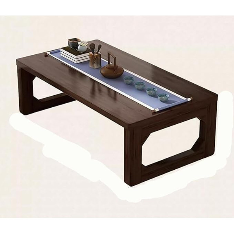 Klappbarer Couchtisch im japanischen Stil, Massivholz, niedriger Tisch für Laptop/Arbeitszimmer, 60 x 40 x 28 cm, vielseitiger Esstisch für Bett oder Schreibtisch, minimalistisches Design