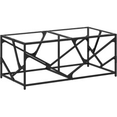 vidaXL Coffee Table with Glass Top Transparent 98.5 x 50 x 41 cm Steel, Side Table, Living Room Table, Coffee Table, Sofa Table, Living Room, Tea Table