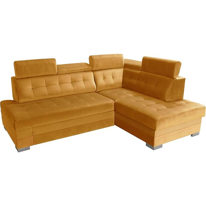 Robin Paris Corner Sofa with Sleep Function, Sofa Bed with Storage Box, Freestanding L-shaped Corner Sofa, Upholstery Set, Sofa