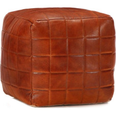 vidaXL Pouf Seat Pouf Stool Seat Pouf Footstool Stool Cube Seat Cushion Ottoman Light Brown 40 x 40 x 40 cm Genuine Goat Leather