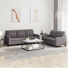 ZEYUAN 2-Piece Sofa Set with Cushions Grey Faux Leather Sofa Bed Sofa Bed Couch Couch Sofa Bed Relax Sofa Sofas & Couches 3201380