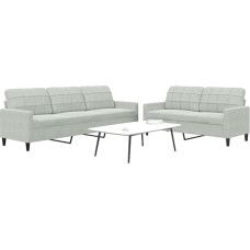 Juroupi 3278471 2-Piece Sofa Set with Cushion Sofa Living Room Sofa Set Sofas for Living Room Light Grey Velvet