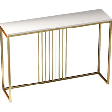 HARELA Farmhouse Console Table, Entrance Area Decorative Table, Simple Living Room Sofa Table, Marble Pattern Surface for Living Room, Bedroom, Entrance Hall, Hallway (Gold A, 120 cm / 47.2 inches)