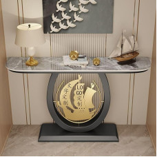 HARELA Console Table, Industrial Hallway Table for Entrance Area, Entrance Area Decorative Table, Simple Living Room Sofa Table, for Living Room, Foyer, Hallway (Black C, 100 cm / 39.4 inches)
