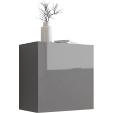 Mirjan24 Vigo Square Hanging Display Cabinet, Handle-Free Opening, Choice of Colours, Storage Cabinet Tall Cabinet, Living Room Highboard, Cabinet, Display Cabinet (Grey/Grey High Gloss)