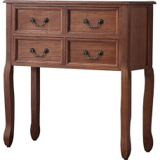 Console Table Sofa Table with Drawers, Entrance Table Made of Solid Wood with Large Storage Space for Hallway/Living Room (Brown, 100 cm / 39.3 inches)