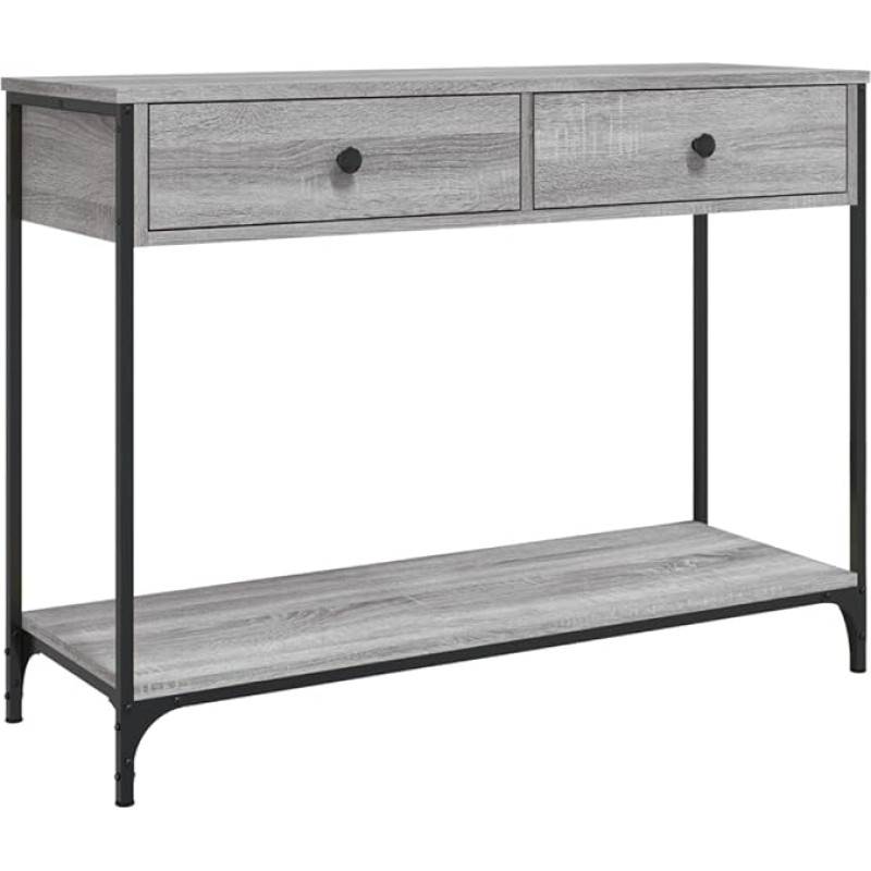 Makastle Console Table, Hallway Table, Decorative Table, Living Room and Bedroom, Standing Shelf, Side Table, Sofa Table, Entrance Table Behind Sofa, Grey, Sonoma, 100 x 34.5 x 75 cm, Wood Material