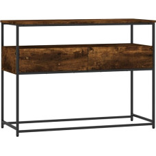 Makastle Console Table Hallway Table Decorative Living Room Bedroom Standing Shelf Side Table Sofa Table Entrance Table Behind Sofa Smoked Oak 100 x 40 x 75 cm Wood Material