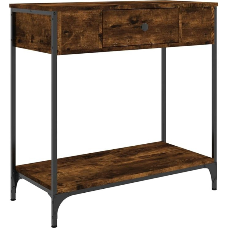 Makastle Konsolentisch Flurtisch Dekotisch Wohn- und Schlafzimmer Standregal Beistelltisch Sofatisch Eingangstisch hinter Sofa, Räuchereiche 75x34,5x75 cm Holzwerkstoff