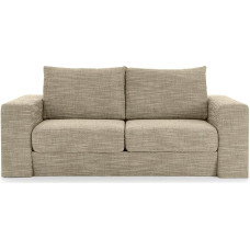 LOOKS by Wolfgang Joop Looks V-2 Designer Sofa with Stools and Shelf, 2 Seater Couch, Functional Sofa, Beige/Brown, Seat Width 160 cm