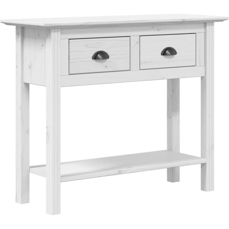 BODO Console Table Hallway Table Decorative Living Room and Bedroom Standing Shelf Side Table Sofa Table Entrance Table Behind Sofa White 90 x 34.5 x 73 cm Solid Pine Wood