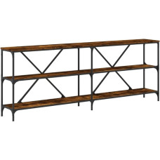 Makastle Console Table Hallway Table Decorative Living Room Bedroom Standing Shelf Side Table Sofa Table Entrance Table Behind Sofa Smoked Oak 200 x 30 x 75 cm Wood Material and Iron