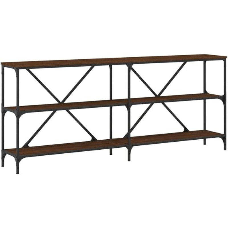 Makastle Console Table, Hallway Table, Decorative Table, Living Room and Bedroom, Standing Shelf, Side Table, Sofa Table, Entrance Table Behind Sofa, Brown Oak, 180 x 30 x 75 cm, Wood Material and