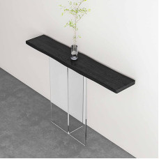 Sofa Table with Acrylic Legs, Narrow Console Tables, Modern Levitate Accent Table for the Hallway, Entrance Table, Table Behind the Couch for Living Room, Bedroom, Hallway, Foyer, Black, 80 x 30 x 75