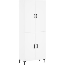 Tidyard Highboard Sideboard Storage Cabinet Tall Cabinet Showcase Cabinet Kitchen Cabinet Bookcase 69.5 x 34 x 180 cm (W x D x H) for Kitchen Living Room Office Dining Room Wood Material Metal White