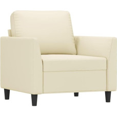 vidaXL Sofa 2-Seater, Lounge Sofa Couch with Armrests Back Cushion, Living Room Sofa Design Sofa Metal Frame, Seating Furniture Three Seater, Cream Faux Leather