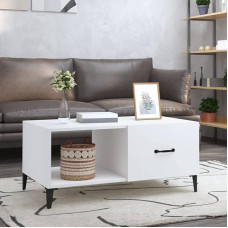 FIRBNUS 90 x 50 x 40 cm with 2 Compartments Telephone Table Living Room Table Modern Side Table Stylish Design Small Table Living Room Coffee Table Coffee Table Sofa Table Tea Table White Wood