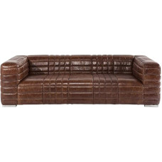 Kare Design Square Dance Upholstered Sofa, 3-Seater Couch, XXL Upholstered Sofa, Large, Modern 2/3 Lounge Sofa, Genuine Leather Sofa, Leather Sofa, Brown 67 x 234 x 112 cm (H x W x D)