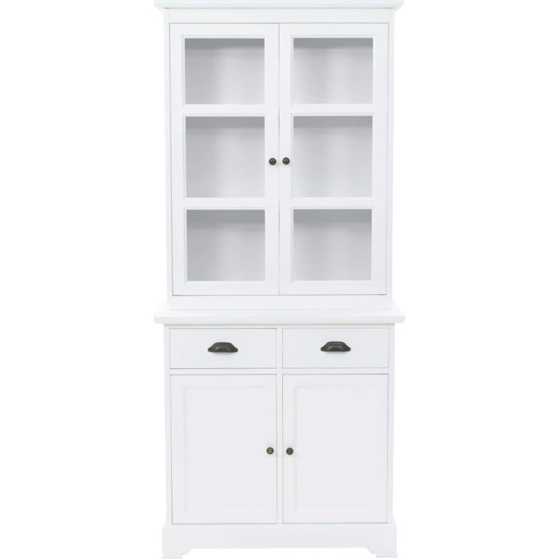Festnight - Kitchen Cabinet with 4 Doors MDF Pine Wood Storage Cabinet 80 x 40 x 180 cm White