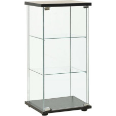ZQQLVOO Cabinets Multi-Purpose Cabinet Display Cabinet Tempered Glass Black