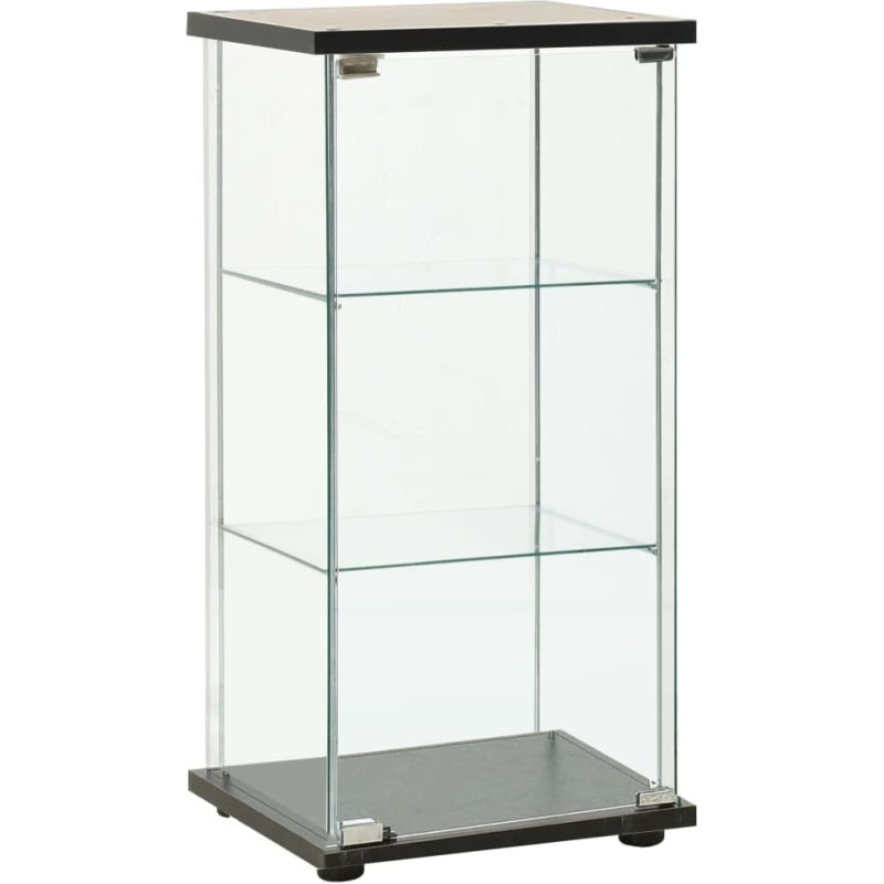 ZQQLVOO Cabinets Multi-Purpose Cabinet Display Cabinet Tempered Glass Black