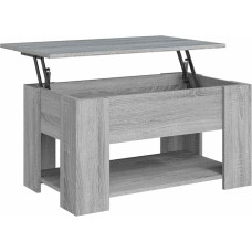 vidaXL Coffee Table Height Adjustable Coffee Table Living Room Table Side Table Sofa Table with Storage Space Grey Sonoma 79 x 49 x 41 cm Wood Material