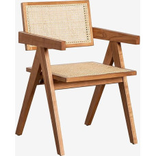 SKLUM Lali Style Rattan Dining Chair with Armrests Ash Brown