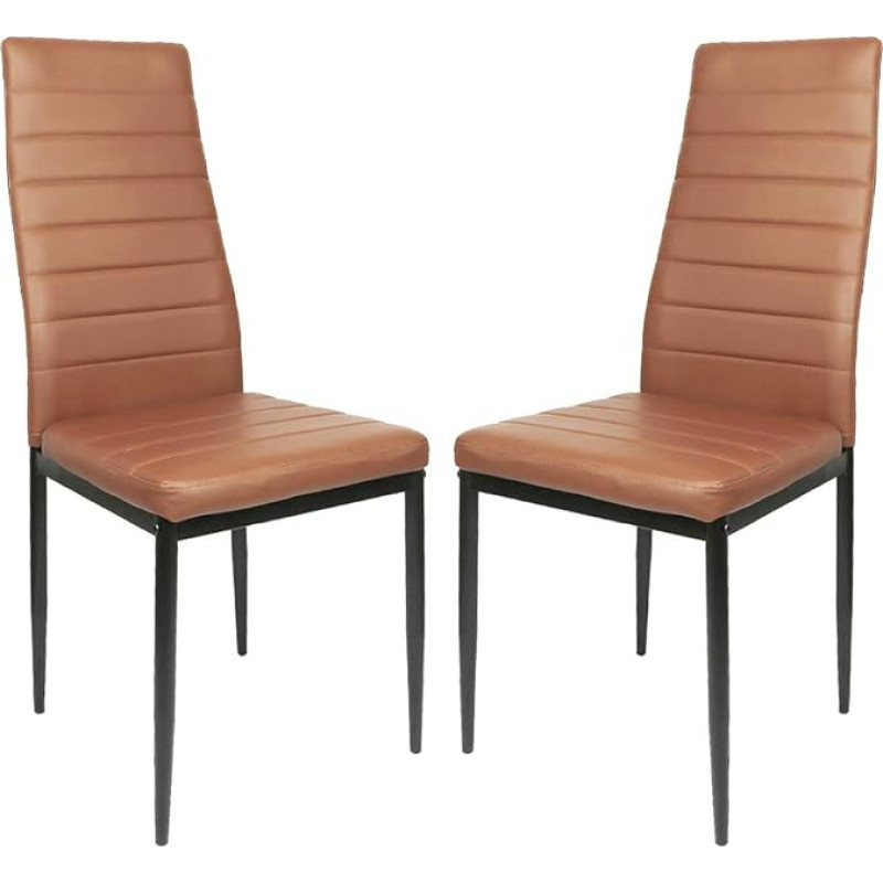 Willonin Dining Chairs Set of 2/4/6 Dining Chairs Modern Kitchen Chair Thick Padded Seat High Back (2, Brown)