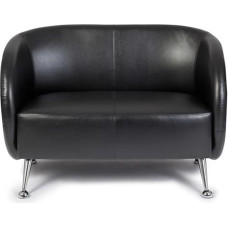 hjh OFFICE ST Lucia 713400 Luxury Luxury Faux Leather 2 Seater Sofa with Soft Padding - Black