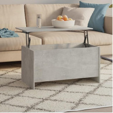 Homgoday Coffee Table, Height Adjustable Coffee Table, Living Room Table, Sofa Table, Extendable Living Room Table, Side Table with Hidden Storage Space, Concrete Grey, 102 x 55.5 x 52.5 cm, Wood