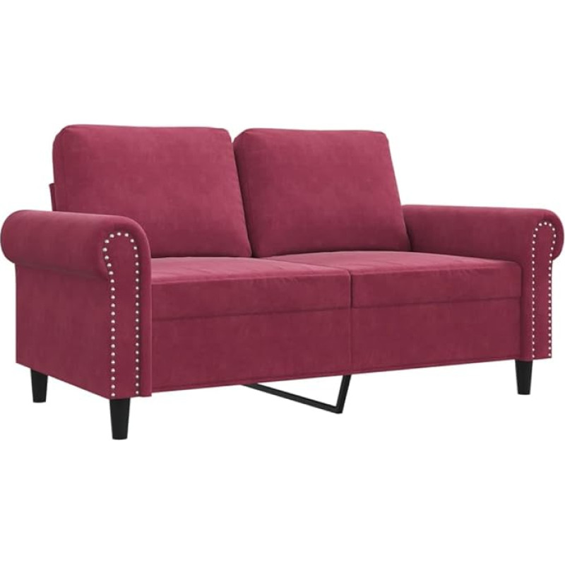 ULUYYUC Living Room Furniture Camping Sofa Sofas & Couches Sofa Bed - 2-Seater Sofa Wine Red 120 cm Velvet for Patio Lounge Party Garden