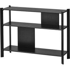 Console Table Black Metal Legs Open Entrance Table Sofa Table Behind Couch 3 Tier Storage Shelf Side Table for Hallway Living Room 95×30×71cm