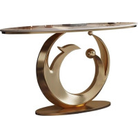 loeusjfnr Foyer-Sofatisch Schmal Kreativer, An Der Wand Montierter, Leichter Luxus-Konsolentisch Aus Schiefer for Das Wohnzimmer, Konsolentisch Aus Edelstahl Langer Sofatisch mit Regalen