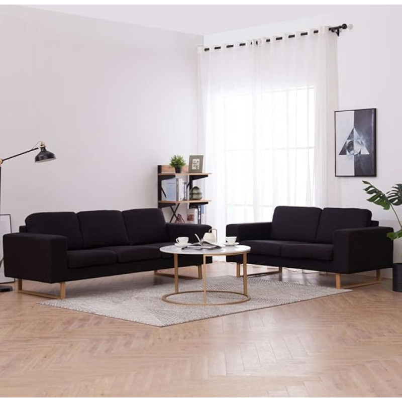 Chusui 2-Piece Sofa Set, Sofa Bed, Sofa Bed, Couch with Sleep Function, Relaxing Sofa, Sofas & Couches, Fabric, Black