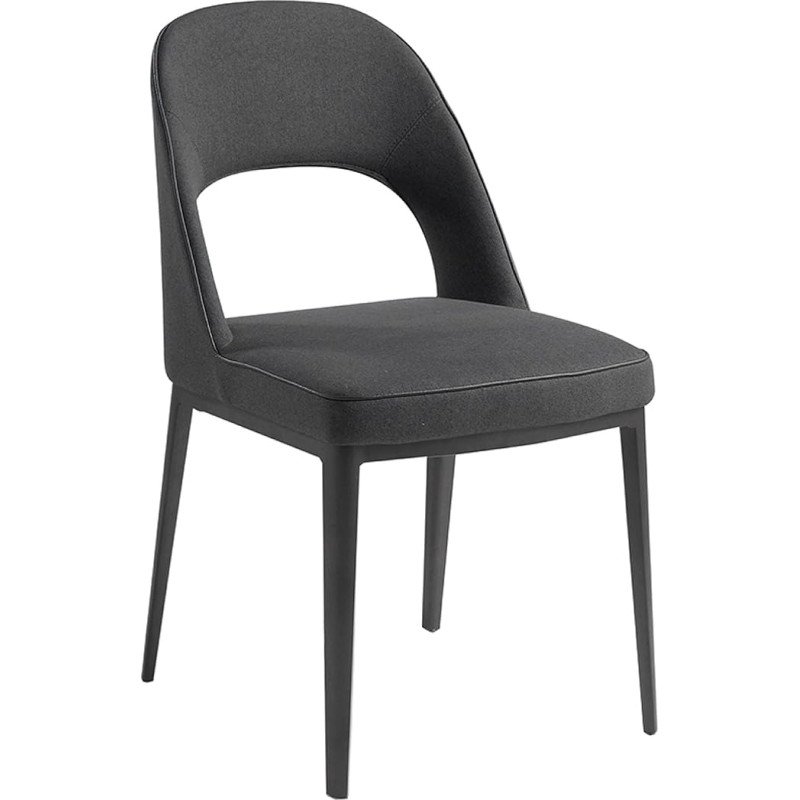 Angel Cerda Dining Chair with Fabric and Structure of Epoxy Steel Legs Painted in Black