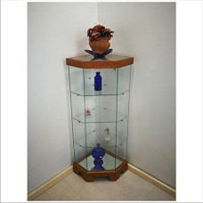 VM ART DESIGN GLASS BY VETRERIA MICELI Ethnic Style VME500T Corner Glass Display Case (Cherry)